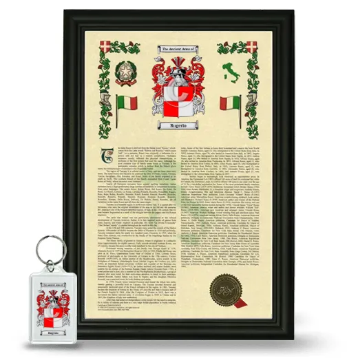 Rugerio Framed Armorial History and Keychain - Black