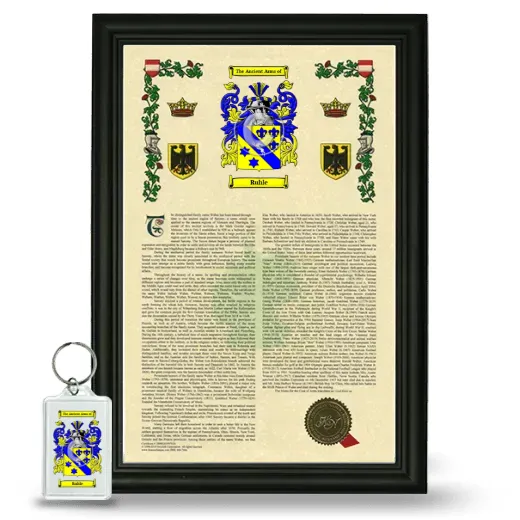 Ruhle Framed Armorial History and Keychain - Black