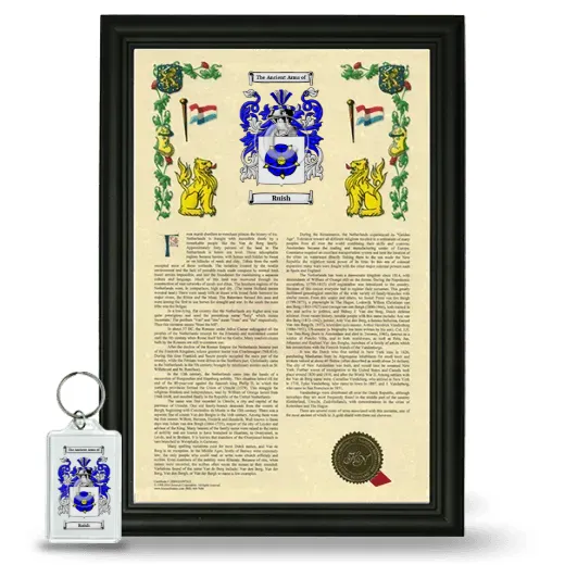Ruish Framed Armorial History and Keychain - Black