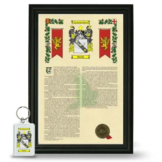 Russon Framed Armorial History and Keychain - Black