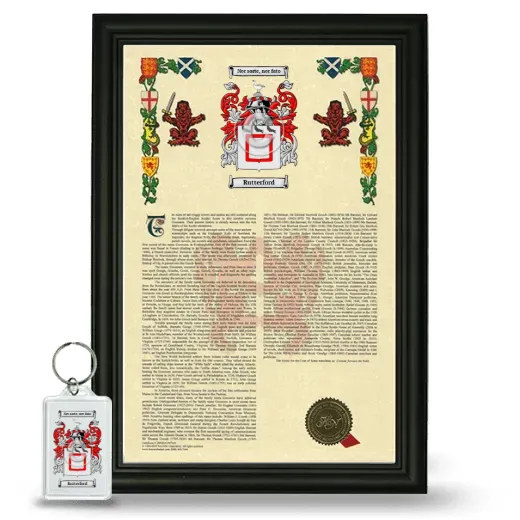Rutterford Framed Armorial History and Keychain - Black
