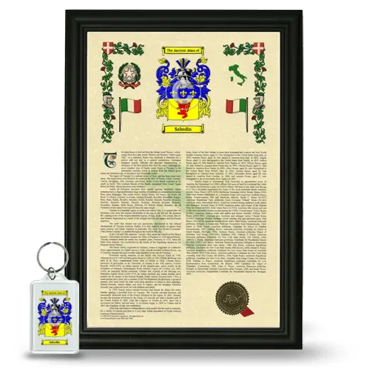 Sabadin Framed Armorial History and Keychain - Black