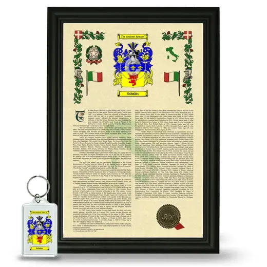 Sabalas Framed Armorial History and Keychain - Black