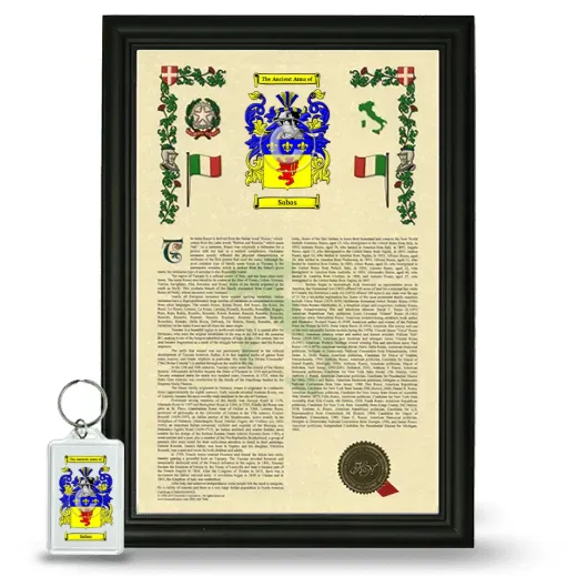 Sabas Framed Armorial History and Keychain - Black