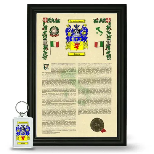 Sabato Framed Armorial History and Keychain - Black