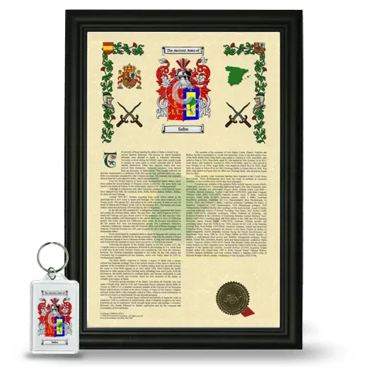 Sabo Framed Armorial History and Keychain - Black