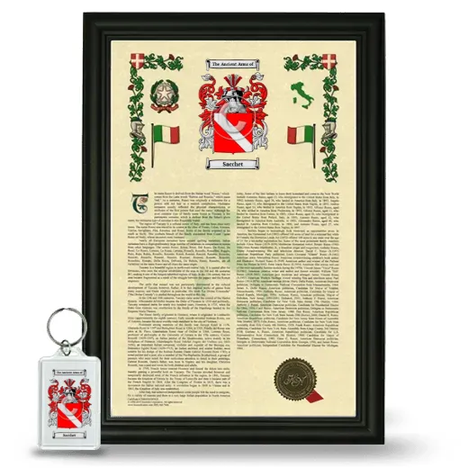 Sacchet Framed Armorial History and Keychain - Black