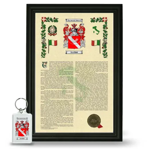 Sacchini Framed Armorial History and Keychain - Black