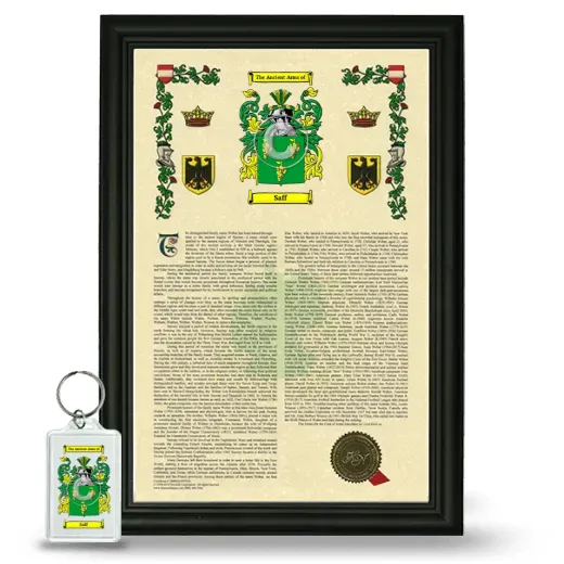 Saff Framed Armorial History and Keychain - Black