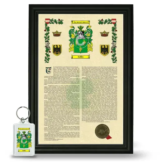 Saffes Framed Armorial History and Keychain - Black
