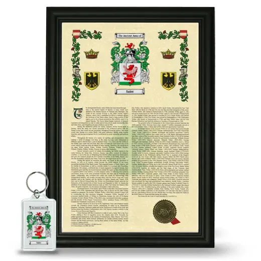 Saier Framed Armorial History and Keychain - Black