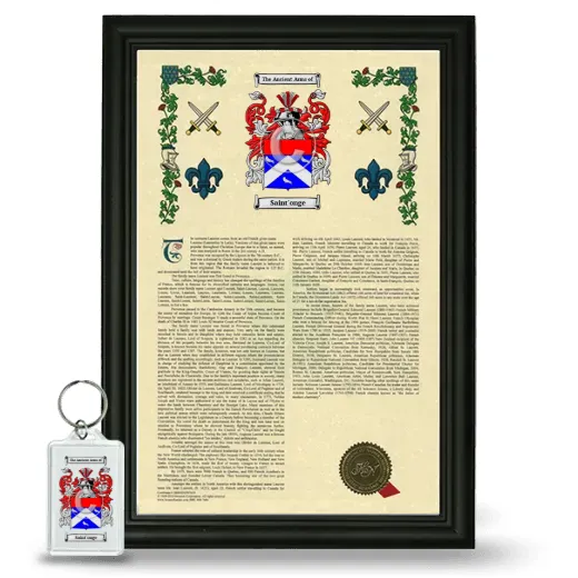 Saint'onge Framed Armorial History and Keychain - Black