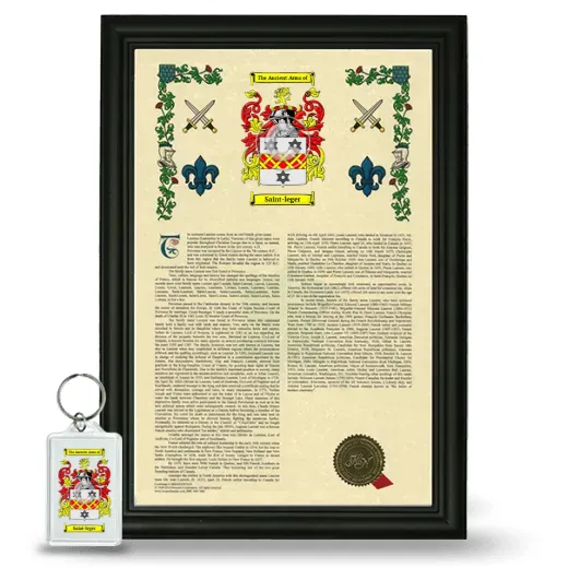Saint-leger Framed Armorial History and Keychain - Black