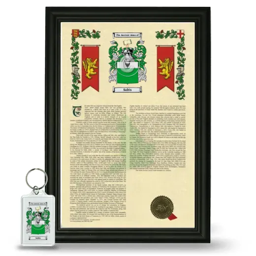 Saltis Framed Armorial History and Keychain - Black