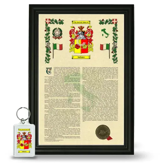 Salvato Framed Armorial History and Keychain - Black