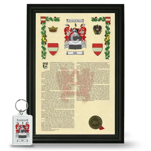 Salz Framed Armorial History and Keychain - Black