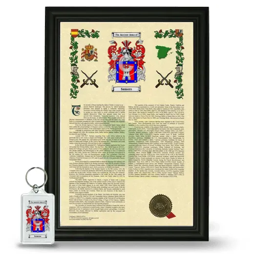 Samora Framed Armorial History and Keychain - Black