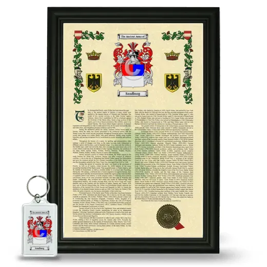 Sandburg Framed Armorial History and Keychain - Black