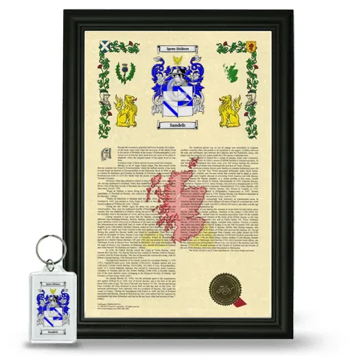 Sandels Framed Armorial History and Keychain - Black