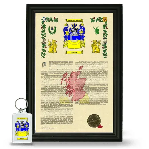 Santan Framed Armorial History and Keychain - Black