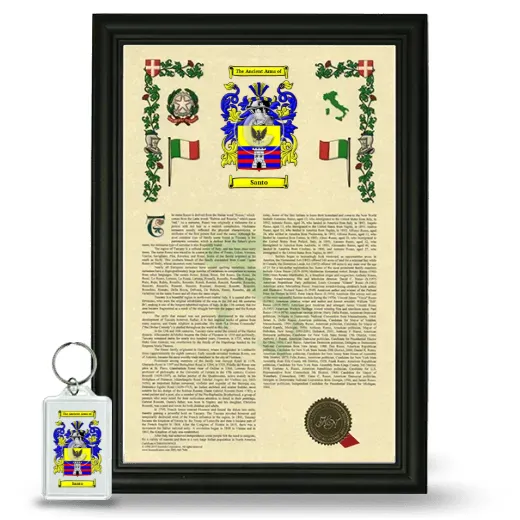 Santo Framed Armorial History and Keychain - Black