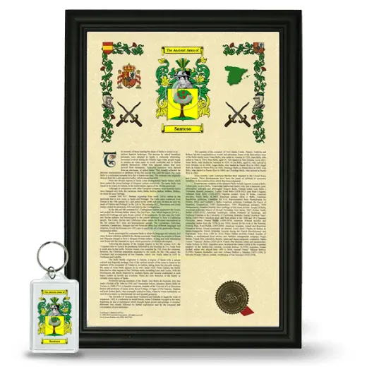 Santoso Framed Armorial History and Keychain - Black