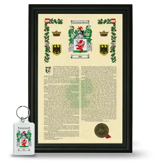 Sau Framed Armorial History and Keychain - Black
