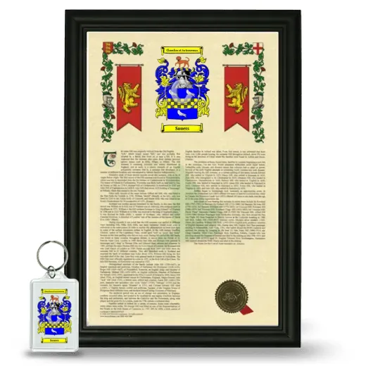 Sauers Framed Armorial History and Keychain - Black