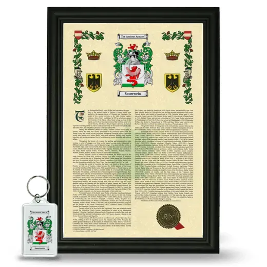 Sauerwein Framed Armorial History and Keychain - Black