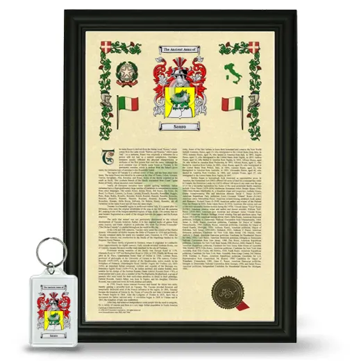Sauro Framed Armorial History and Keychain - Black
