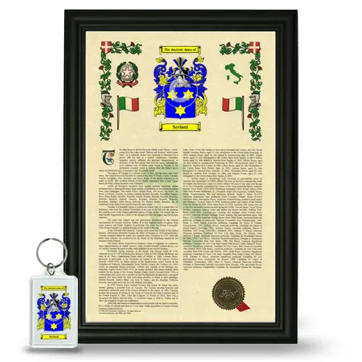 Saviani Framed Armorial History and Keychain - Black