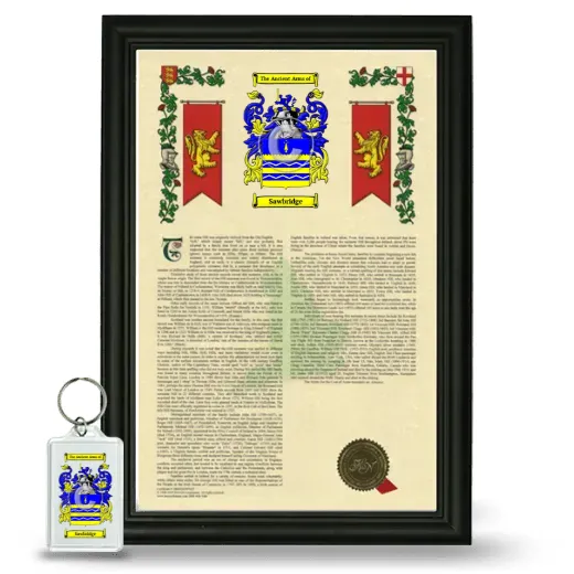 Sawbridge Framed Armorial History and Keychain - Black