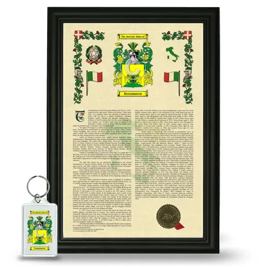 Scammacca Framed Armorial History and Keychain - Black
