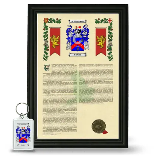 Scawen Framed Armorial History and Keychain - Black