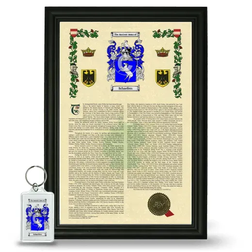 Schaefers Framed Armorial History and Keychain - Black
