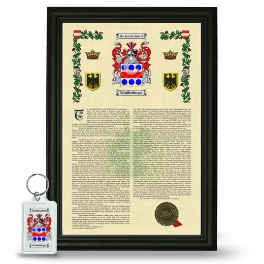 Schallenberger Framed Armorial History and Keychain - Black