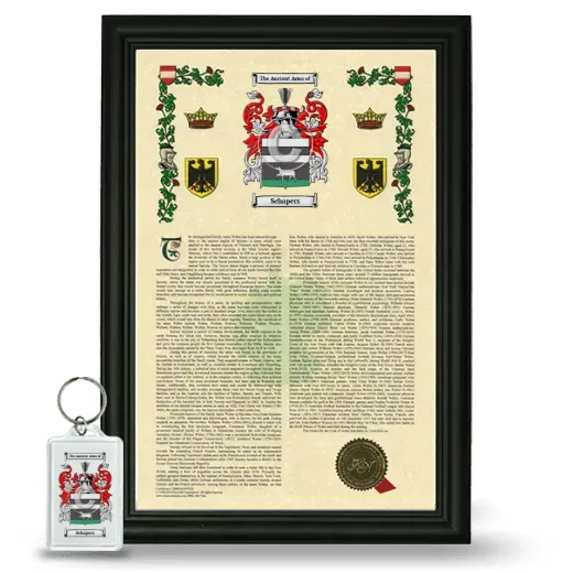 Schapers Framed Armorial History and Keychain - Black