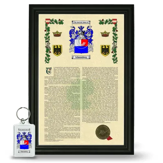Schaumberg Framed Armorial History and Keychain - Black