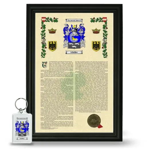 Scheiber Framed Armorial History and Keychain - Black