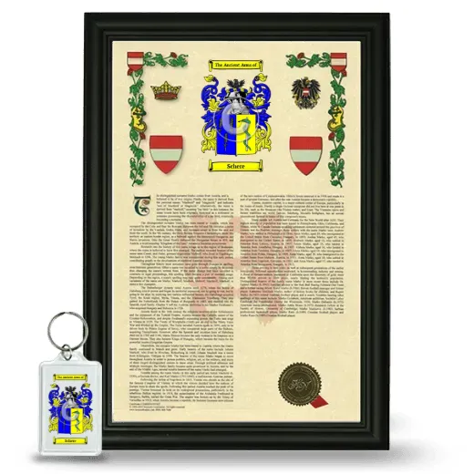 Schere Framed Armorial History and Keychain - Black