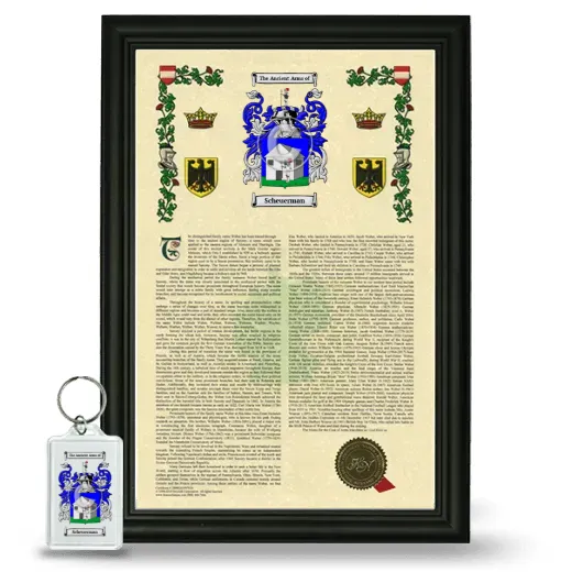 Scheuerman Framed Armorial History and Keychain - Black