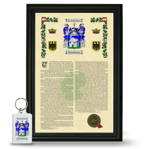 Scheunemann Framed Armorial History and Keychain - Black