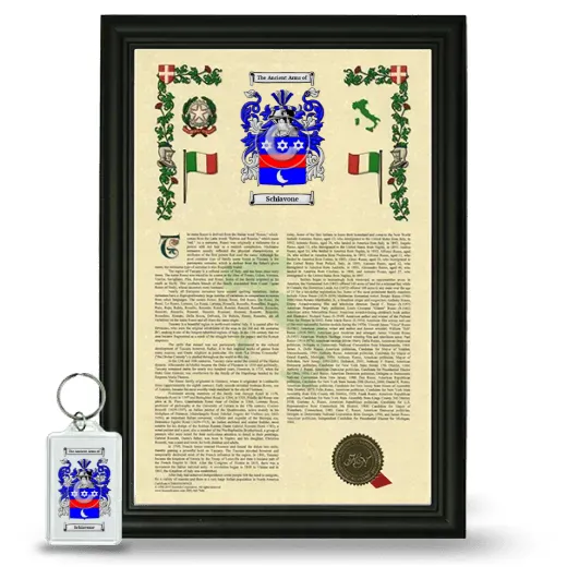 Schiavone Framed Armorial History and Keychain - Black
