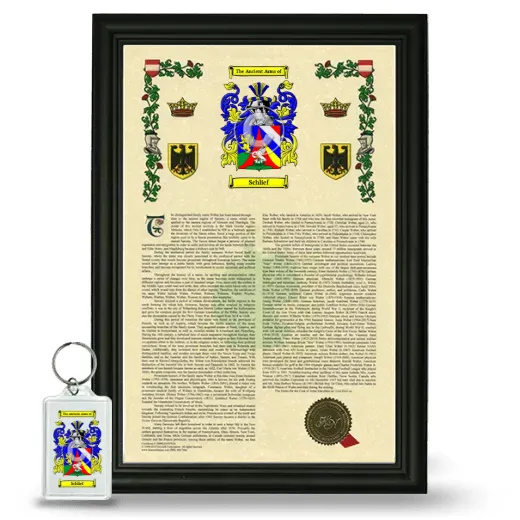Schlief Framed Armorial History and Keychain - Black