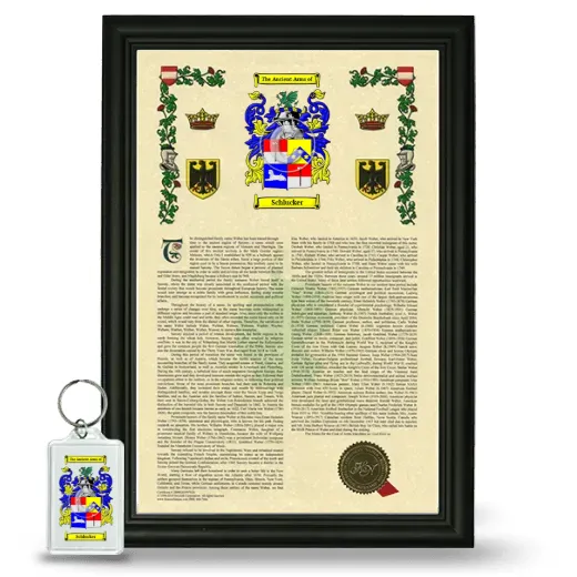 Schlucker Framed Armorial History and Keychain - Black
