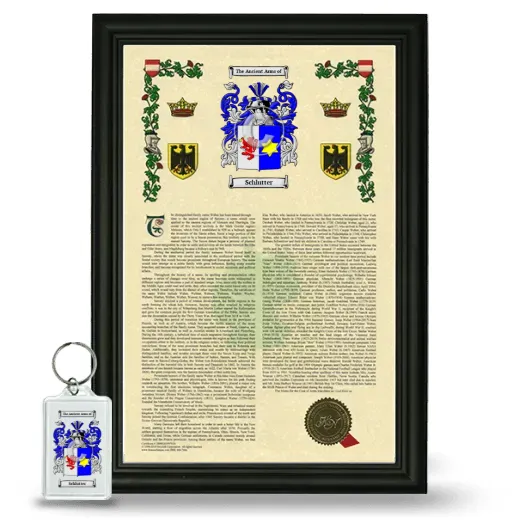 Schlutter Framed Armorial History and Keychain - Black