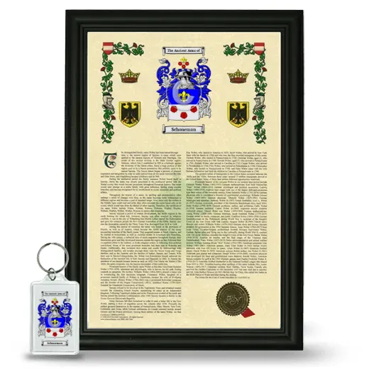 Schoneman Framed Armorial History and Keychain - Black