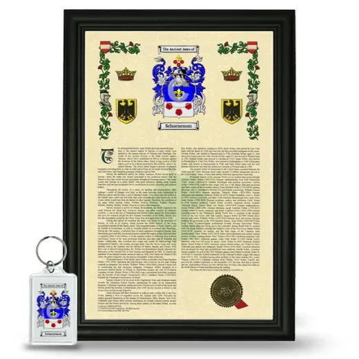 Schueneman Framed Armorial History and Keychain - Black
