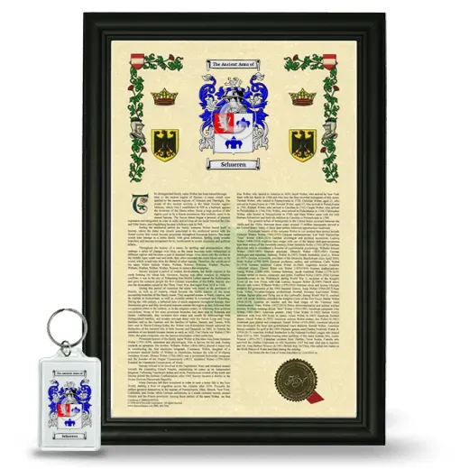 Schueren Framed Armorial History and Keychain - Black