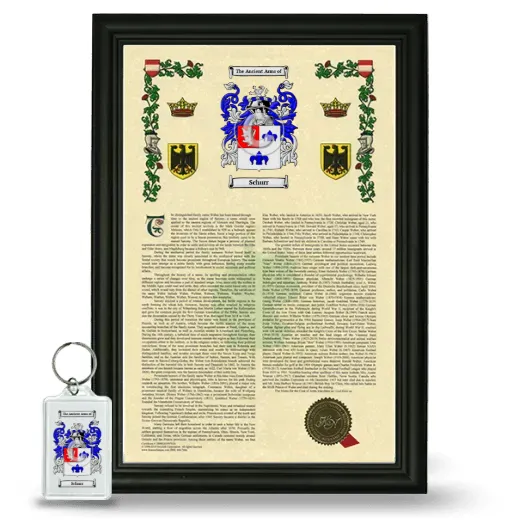 Schurr Framed Armorial History and Keychain - Black